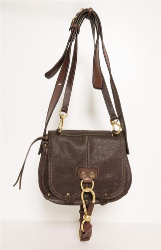 Chloe brown pebbled - brown, leather