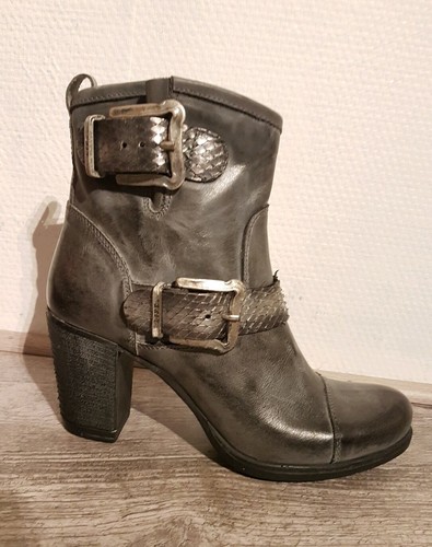 Destockage bottines cuir gris - bottines,