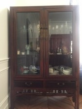 Vitrine vaisselier marron - vitrine,