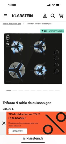 Table cuisson gaz klarstein - table,