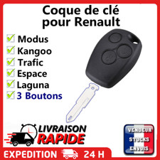 Coque Clé Plip 3 Boutons pour Renault Kangoo Modus Trafic Laguna Espace