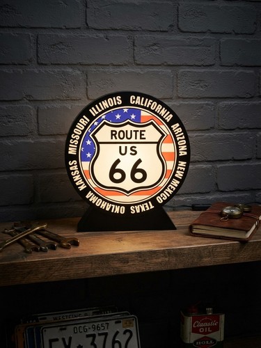 Enseigne route lumineuse - route, 66