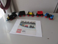 Lego vintage train 171 avec grand circuit de rails,