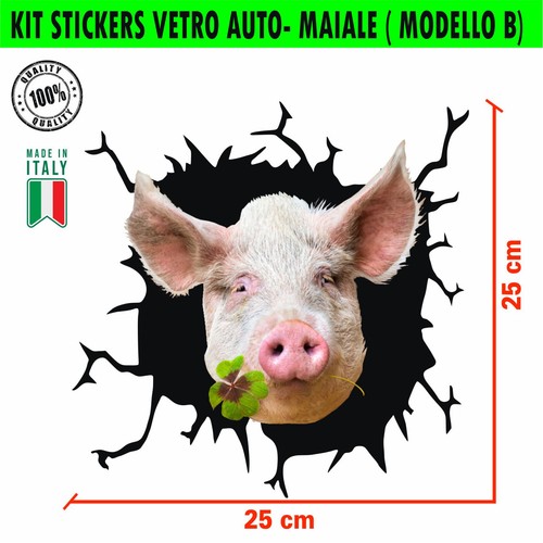 Autocollant voiture porc - 1,