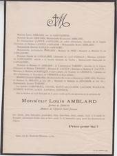 1909 faire part - faire-part, décès