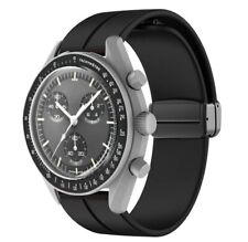 Bracelet silicone Noir 20mm Moonswatch & Omega Speedmaster !!