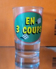 Petit verre SHOOTER - SHOT - EN 3 COUPS DE DE - vintage