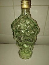 Ancienne Bouteille en Verre moulé- Grappe de Raisin - Vintage Bouchon
