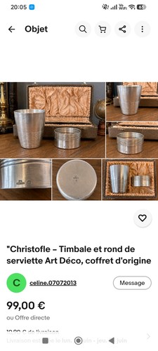Christofle timbale et rond - christofle, –