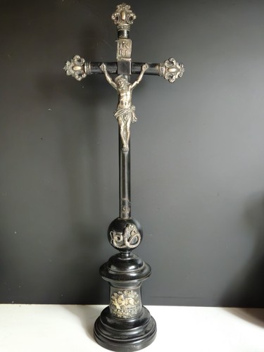 Christ croix bois argent - croix, et