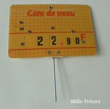 Ancienne ETIQUETTE BOUCHERIE CHARCUTERIE : COTE de VEAU avec disques