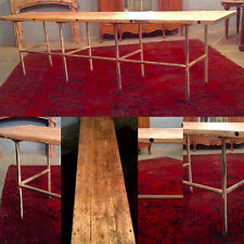 table de drapier ,assature en tube de fer ,plateau sapin lmassif .XX siècle .