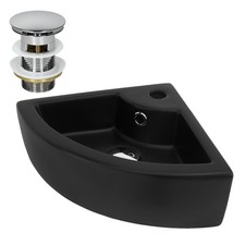 Lavabo céramique ronde noir