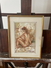 Huile Sur Toile / Pastel (Technique Mixte?) - Étude De Nu N•117 B.Franco