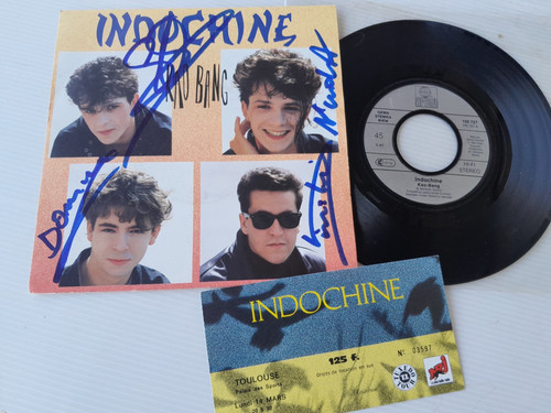 Indochine autographe 45t - indochine,