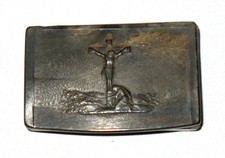 Ancienne boite à priser en corne de boeuf tabatiere époque Napoléon iii tabac 