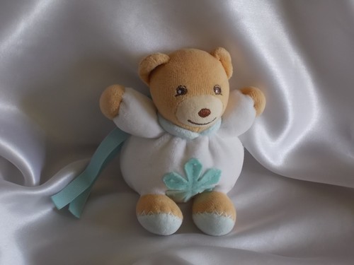 Doudou ours blanc fleur - ours,