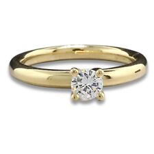 Anneau Solitaire 1 Brillant Couleur Exquis Blanc 0,36 Carat 750er or Jaune,