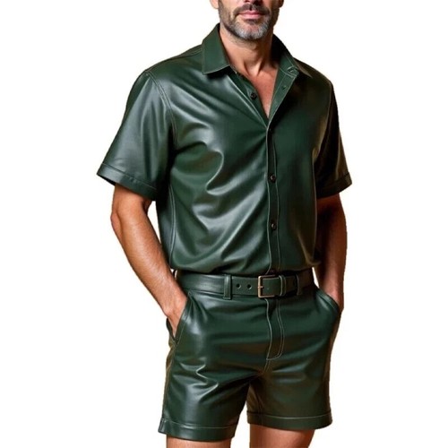 Chemise short cuir - et, en