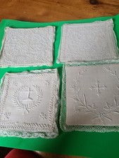 PALE LITURGIQUE Ancienne .brodée Dentelle. 4 Pieces