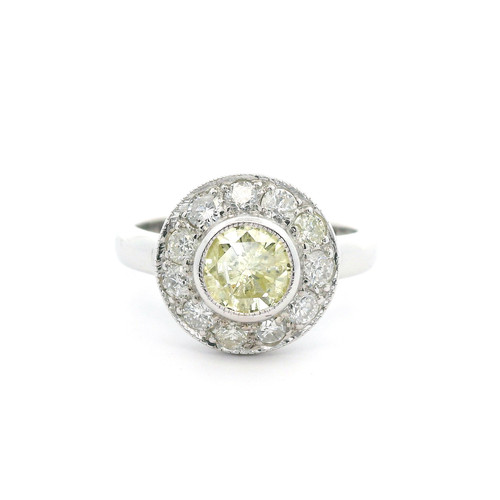 Bague femme diamant jaune