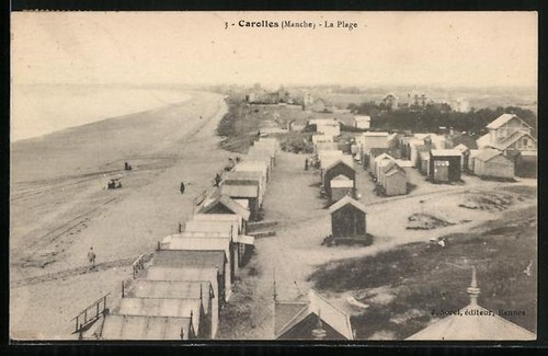 Cpa carolles manche - carolles, plage