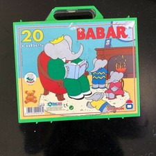 cubes babar dujardin 1997 20 cubes mallette complète jeu jouet vintage éléphant