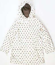 MONOPRIX manteau IMPERMÉABLE à capuche, à pois, doublé coton ciré, fille 6 ans