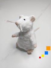 Peluche/Doudou Petit Modèle Rat/Souris Blanc Rose Yeux Noirs 12cm - IKEA Gosig