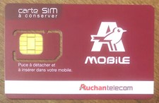 AUCHAN TELECOM MOBILE CARTE SIM GSM TELECARTE SCHEDA PHONE CARD CELLULAIRE