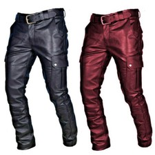 Pantalon En Cuir Pu Pour Homme