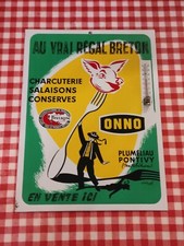 Plaque tôle lithographiee publicitaire ancienne thermomètre Bretagne N°300