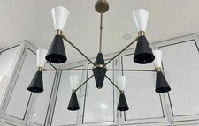 Lustre 6 bras luminaire moderne milieu du siècle décor italien lampe style St...