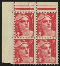 n°721A, variété "pli accordéon", 6fr rose-carminé, neufs ** - SUPERBE