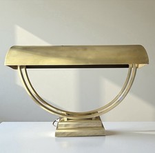 Grande lampe de bureau Art Déco en laiton massif vintage 1950s