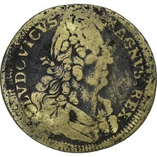 [#394178] France, Token, Louis XIV, Jeton de Nuremberg, Brass, F