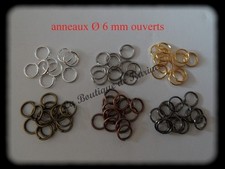 LOT 200 ANNEAUX DE JONCTION OUVERTS Ø 6 mm METAL 6 COULEURS - BIJOUX PERLES