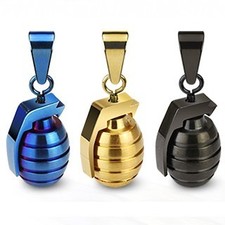 Pendentif Grenade à Main acier inoxydable