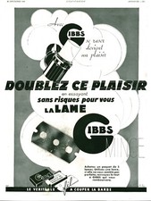 Publicité ancienne lame de rasoir Gibbs le fil 1936 issue de magazine A. PouProu
