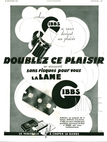 Publicité ancienne lame - , de