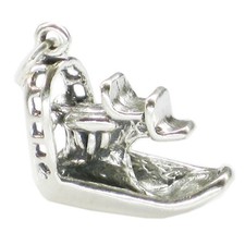 Airboat sterling silver charm