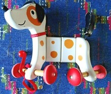 PL / chien à tirer en bois articulé JAROD  Lg 30 cm TBE 