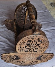 Berceau syrien XXème en bois ajouré de style mauresque , oriental - à restaurer