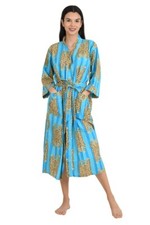 Kimono En Coton Indien Turquoise Tigre Robes De Mariée Pour Bébé