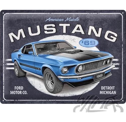 Plaque 30x40 ford mustang - ford, 1969