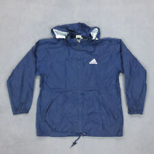 Imperméable Sport Rétro Vintage 90s Adidas Homme M Bleu Capuche Nylon