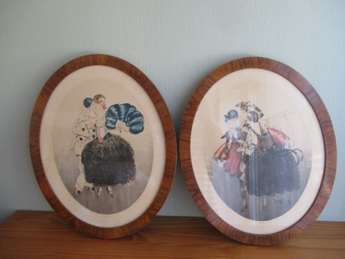 Paire gravures polychrome - de,