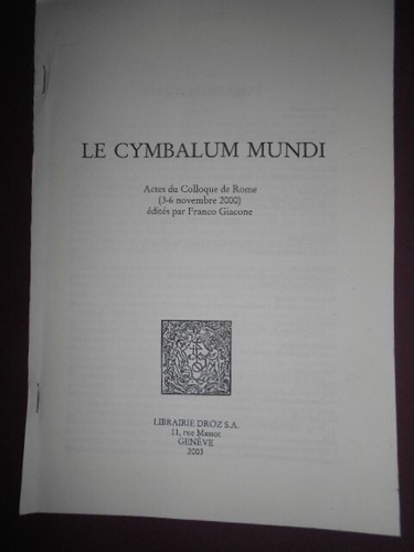 Cymbalum mundi actes du - cymbalum,