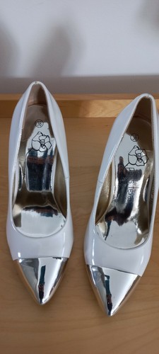 Escarpins blancs bout - , pointu