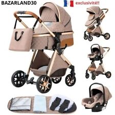 Poussette 3 en 1 Bébé Combinée Siège-Auto Nacelle Trio Réversible.Khaki